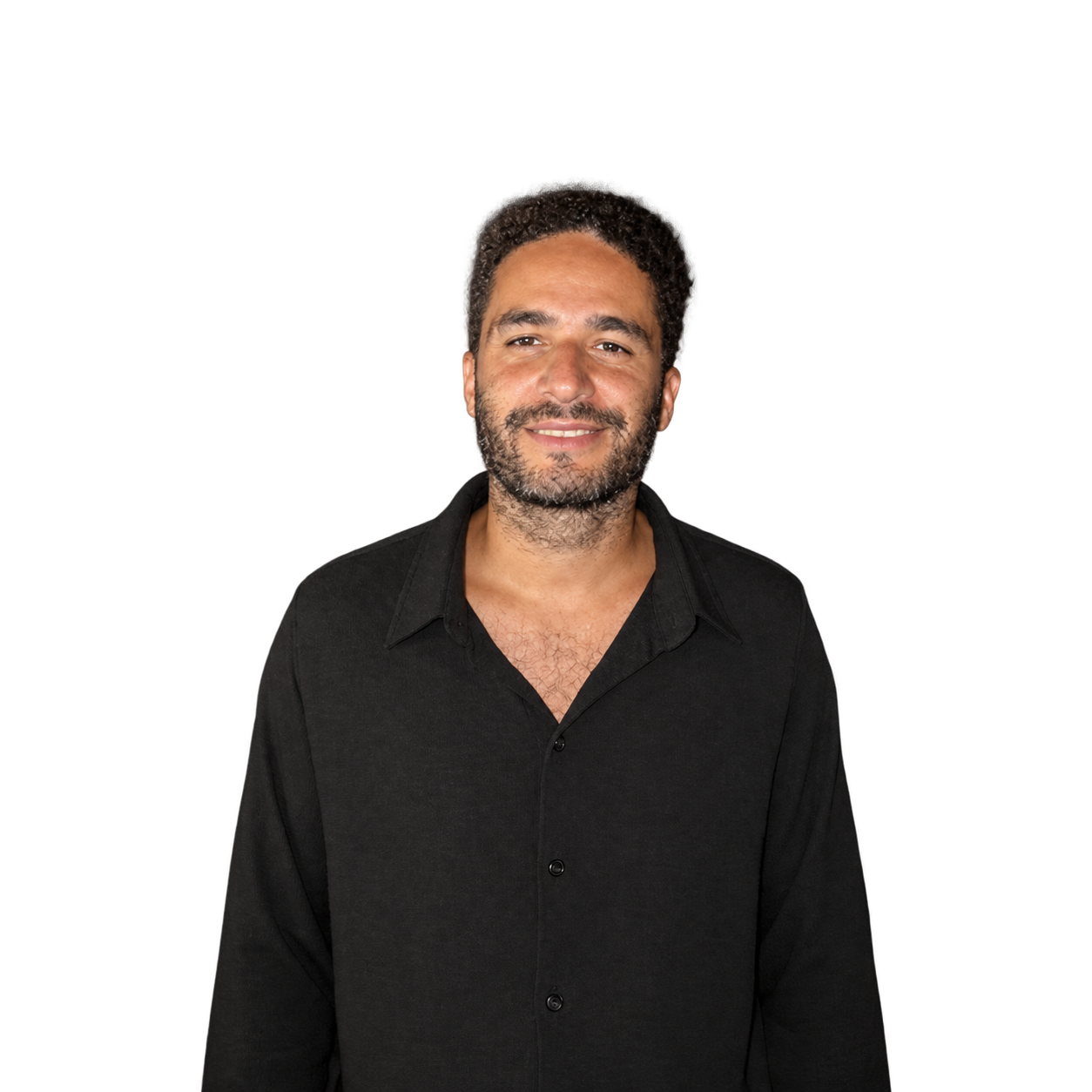 Rémy Adda. Portrait composé de chiffres bleus animés.